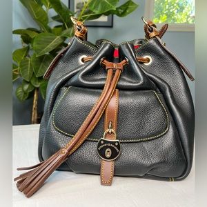Dooney & Bourke Black Samba Leather Drawstring Purse